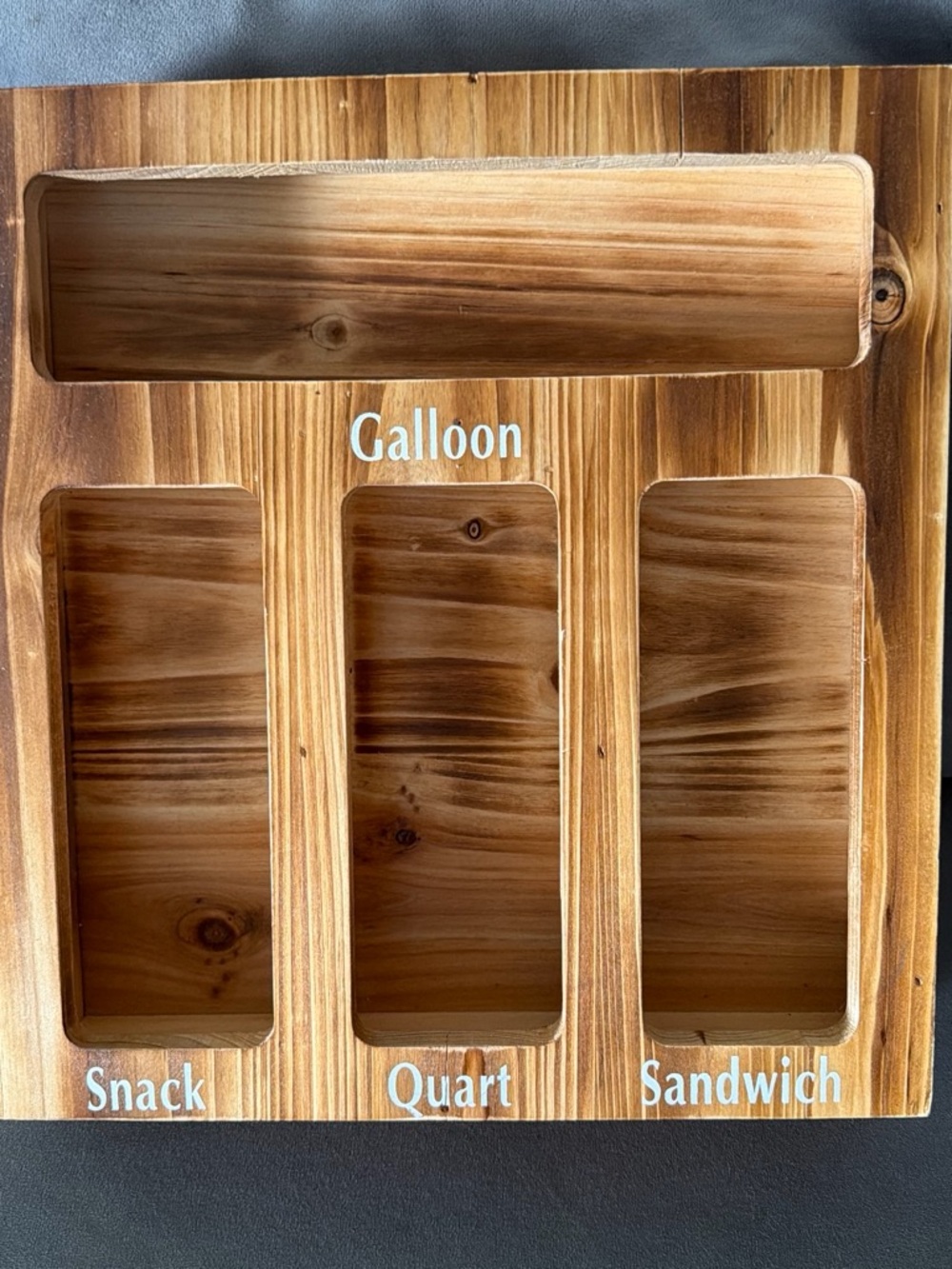 Wooden Storage Organizer Tray - Natural Brown